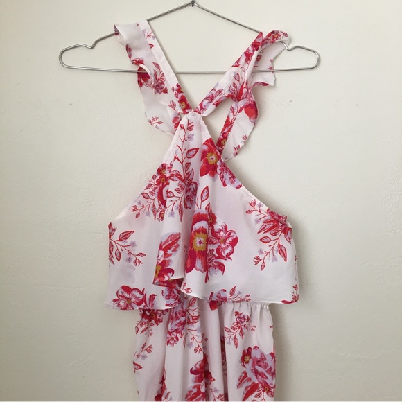 TULAROSA Santorini Floral Maxi Dress White Pink S - Picture 4 of 8